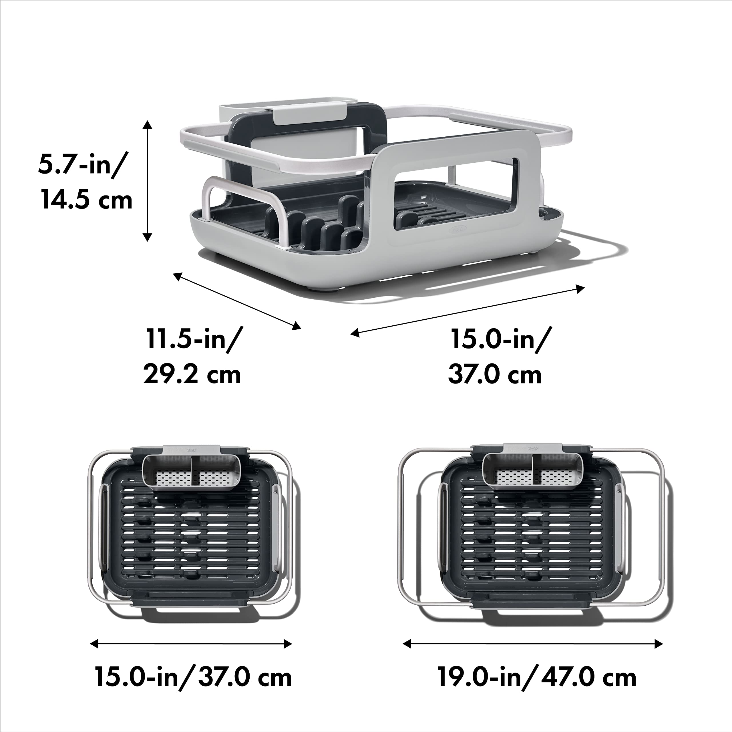 OXO Good Grips rustproof aluminum construction resists moisture.