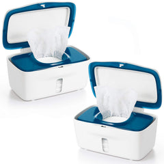 OXO Tot Perfect Pull wipes dispenser navy front view for quick access