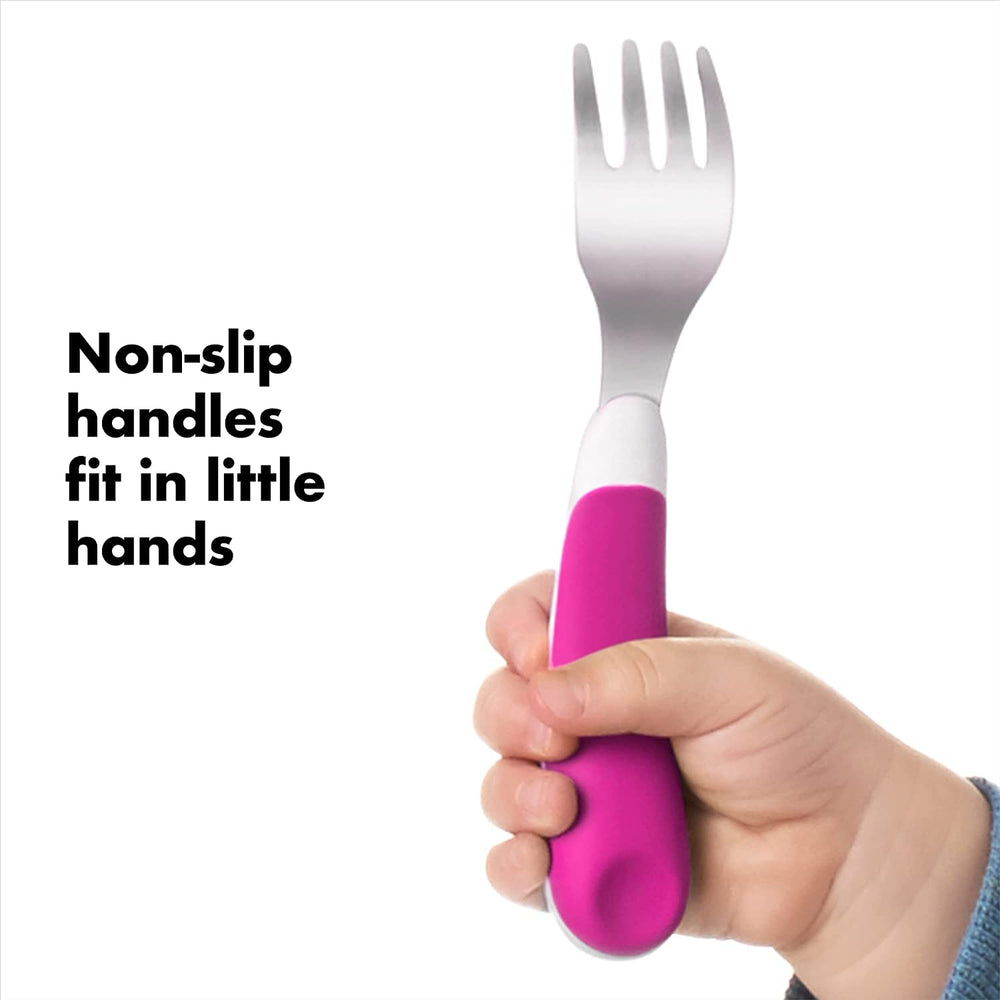 OXO Tot pink set suitable for children 12 months and older.