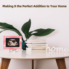 OXRUN Wooden photo frame with easel for versatile tabletops and shelves.