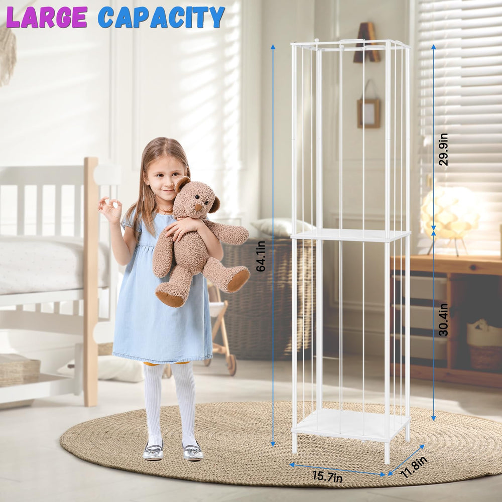 OYEAL stuffed animal storage elastic rope detail shows clear sightlines for quick toy cleanup.