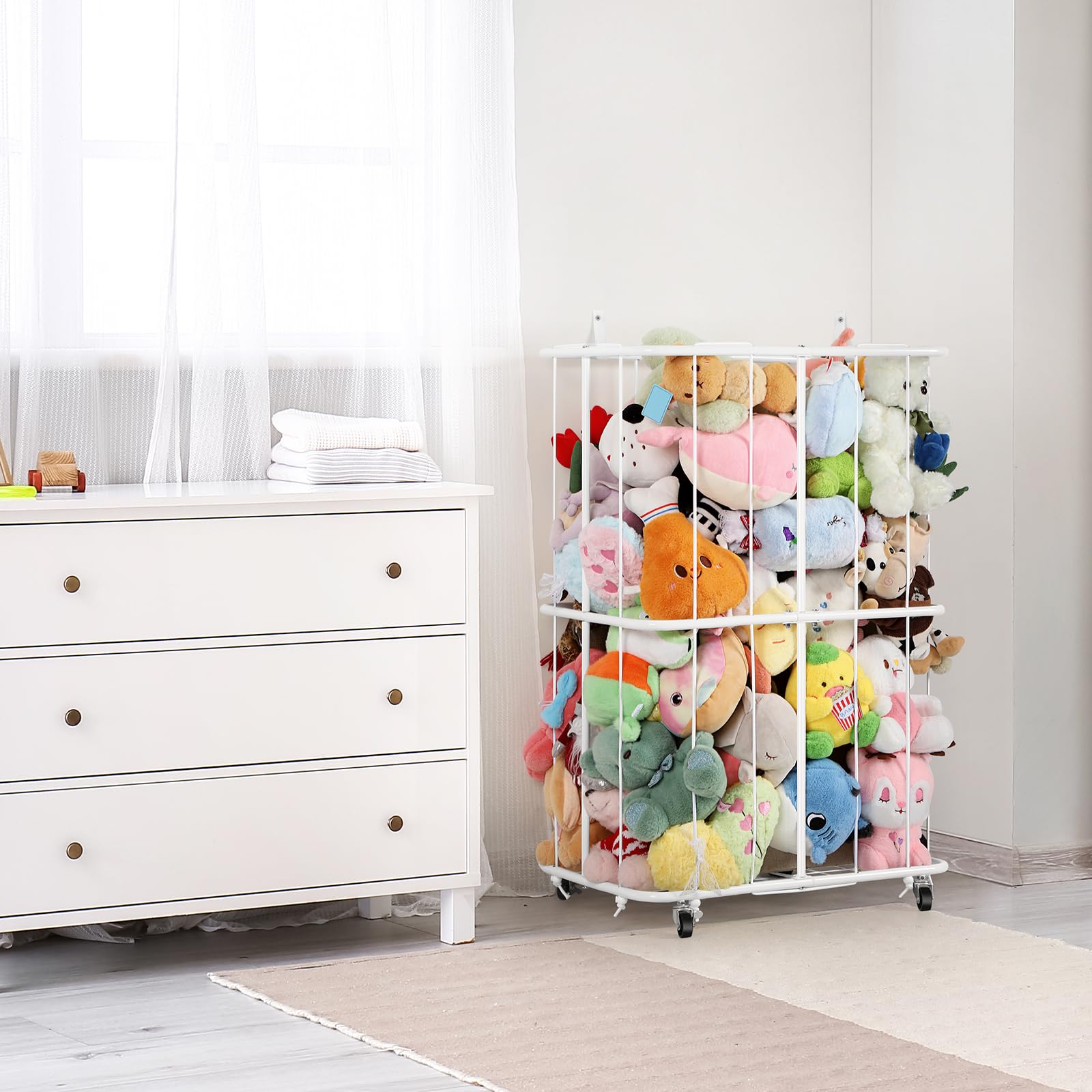 OYEAL stuffed animal storage multipurpose-use – doubles as sports gear organizer for quick tidying.