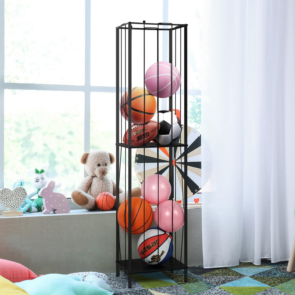 OYEAL stuffed animal zoo storage ball rack stores sports balls neatly
