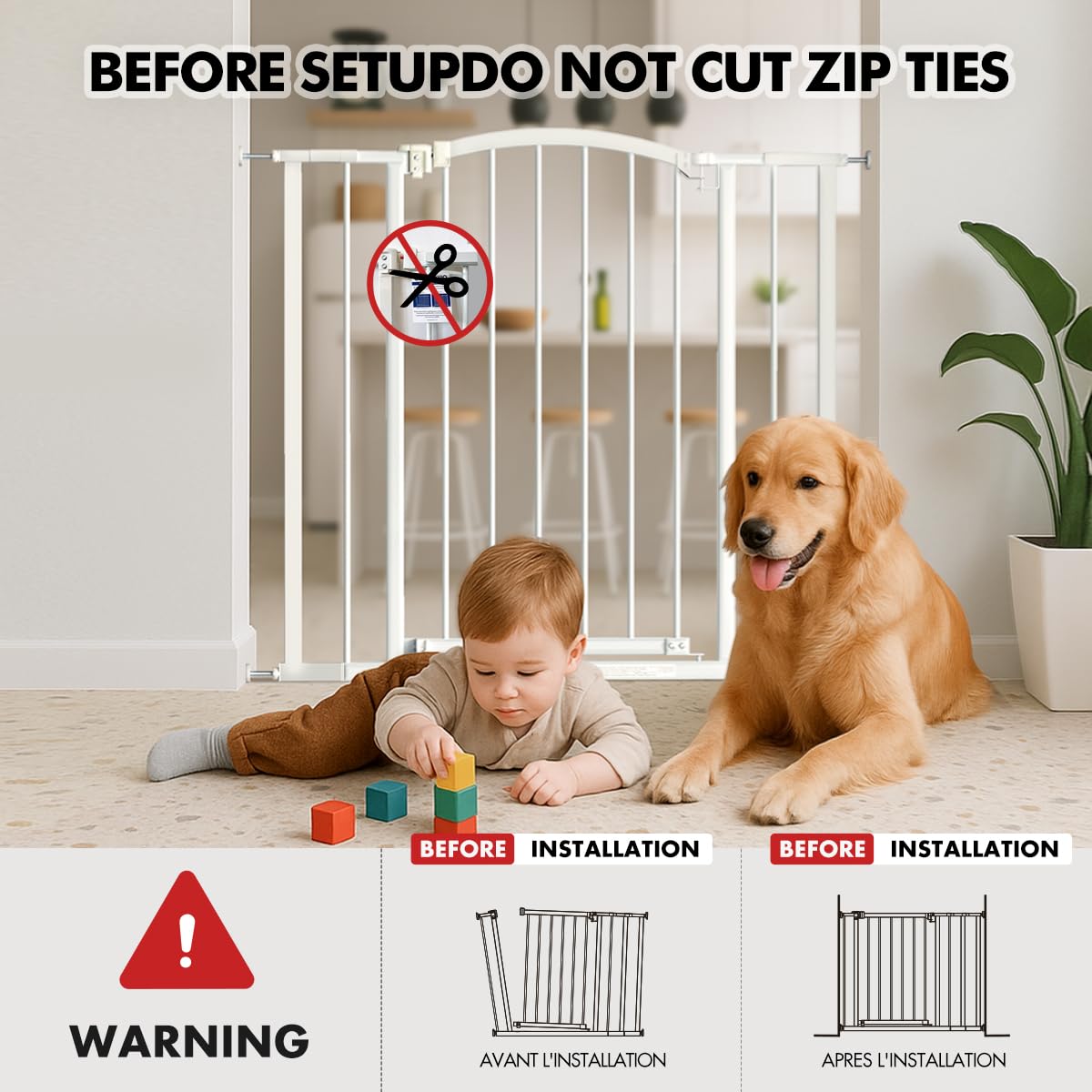 Ozzy & Kazoo gate stands 36 inches tall to help block entry at doorways.