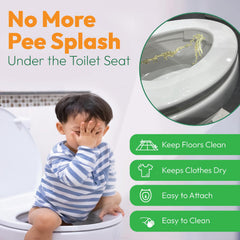 P-FLECTOR bathroom mess prevention aids potty training and daily routines.