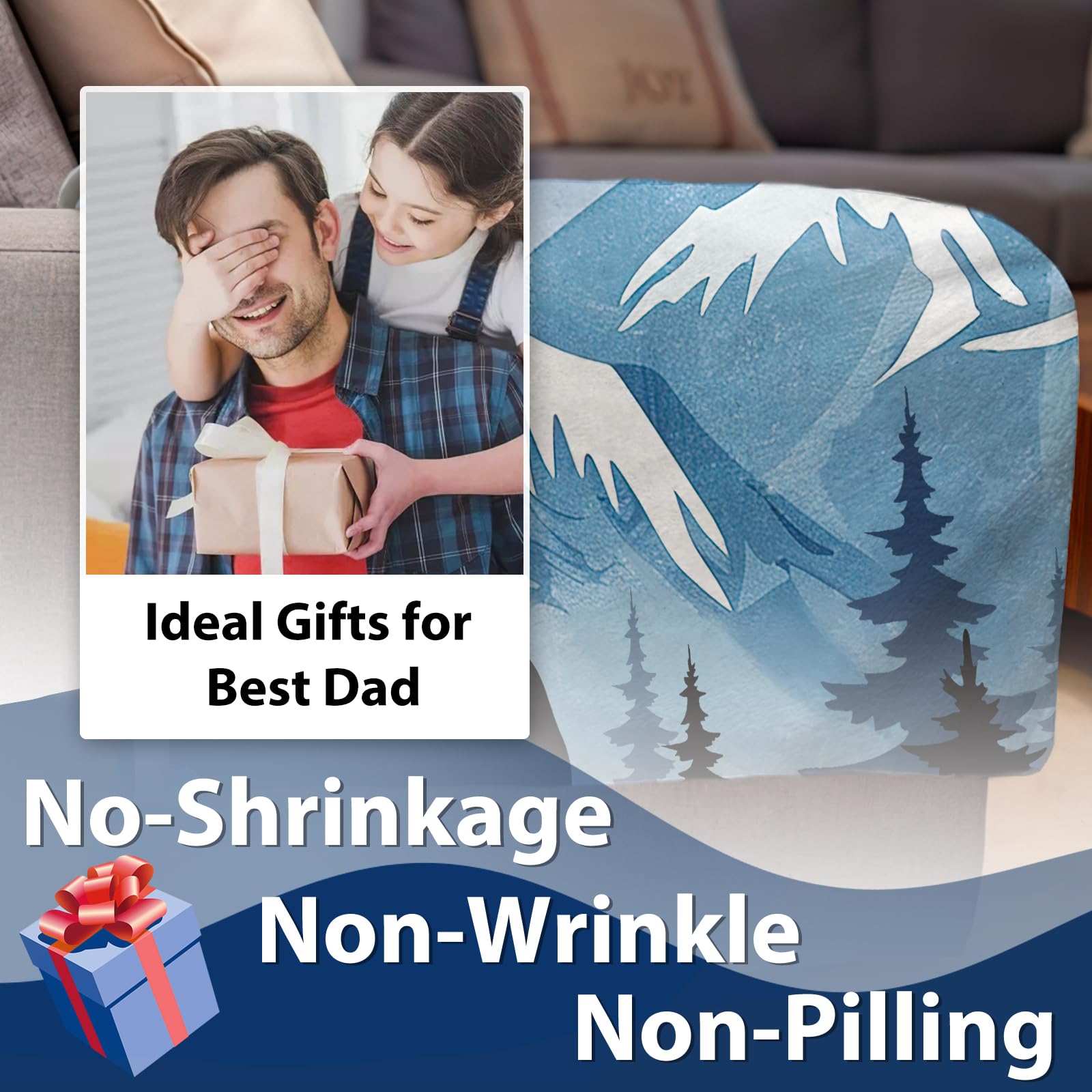 Paayna gift for dad 50x60 inch flannel blanket for couch warmth