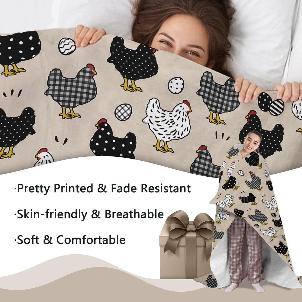 Paayna farm animal chicken throw blanket living room setup for family movie nights.