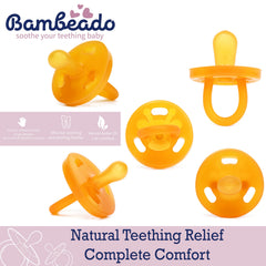 PaciBamber 3D giraffe teether texture targets painful gum areas.