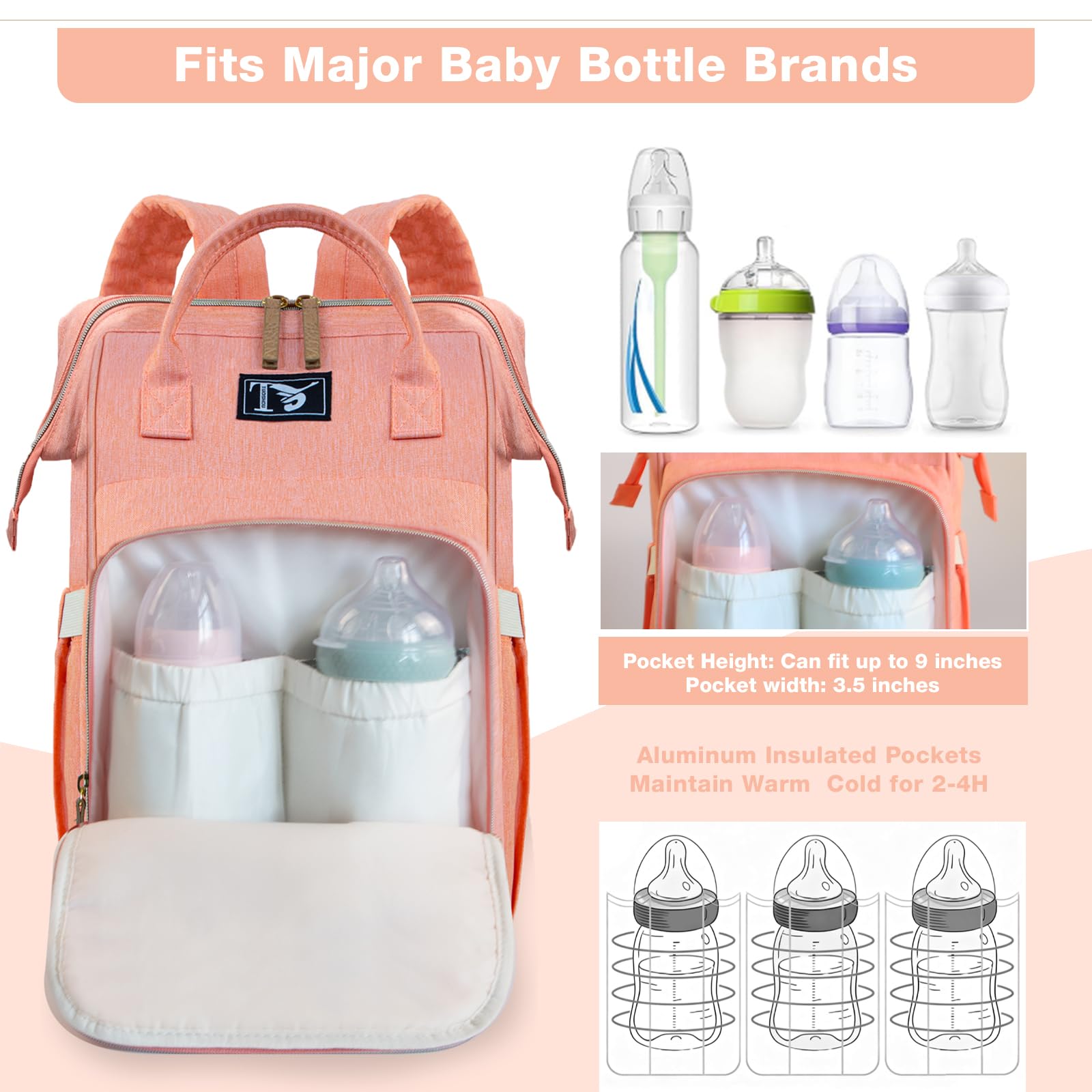 Packino insulated bottle pockets keep bottles warm or cold.