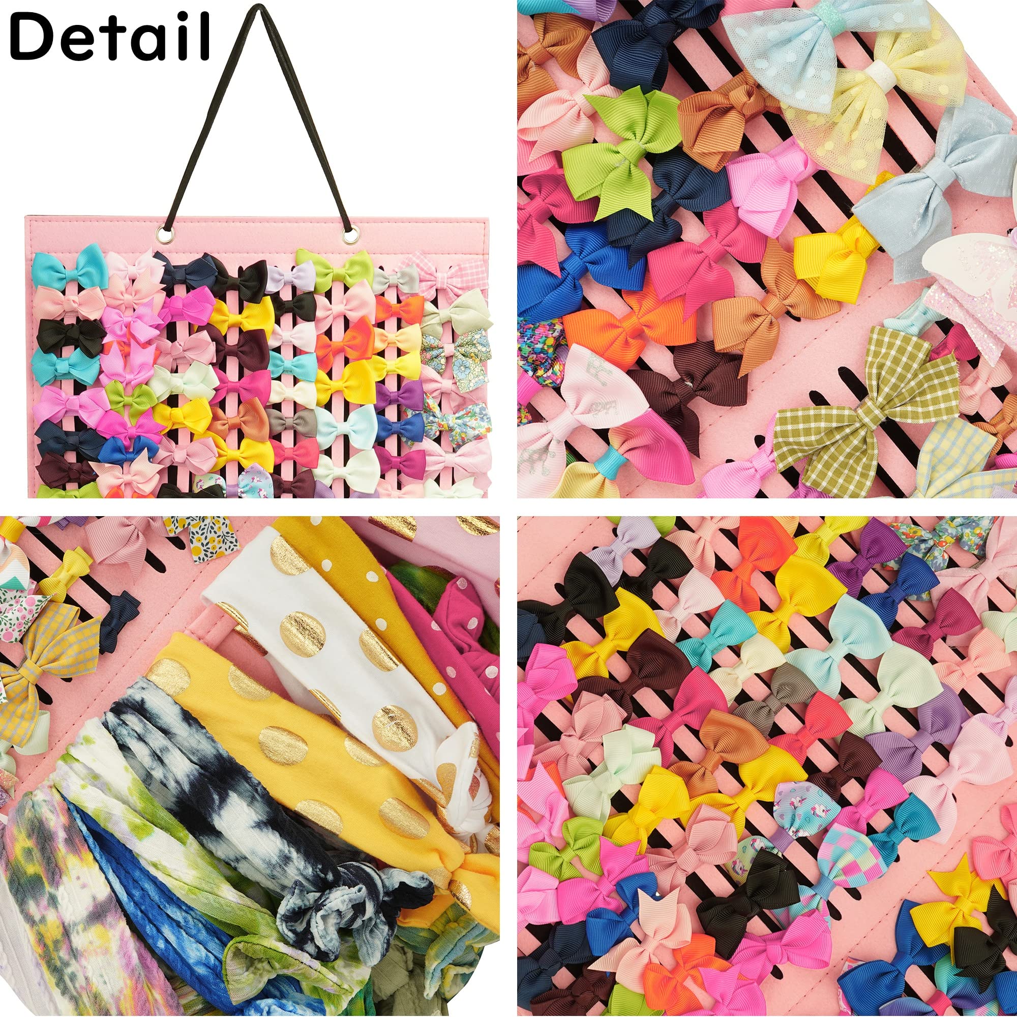 PACMAXI large bow organizer features detachable headband snaps for 20 headbands