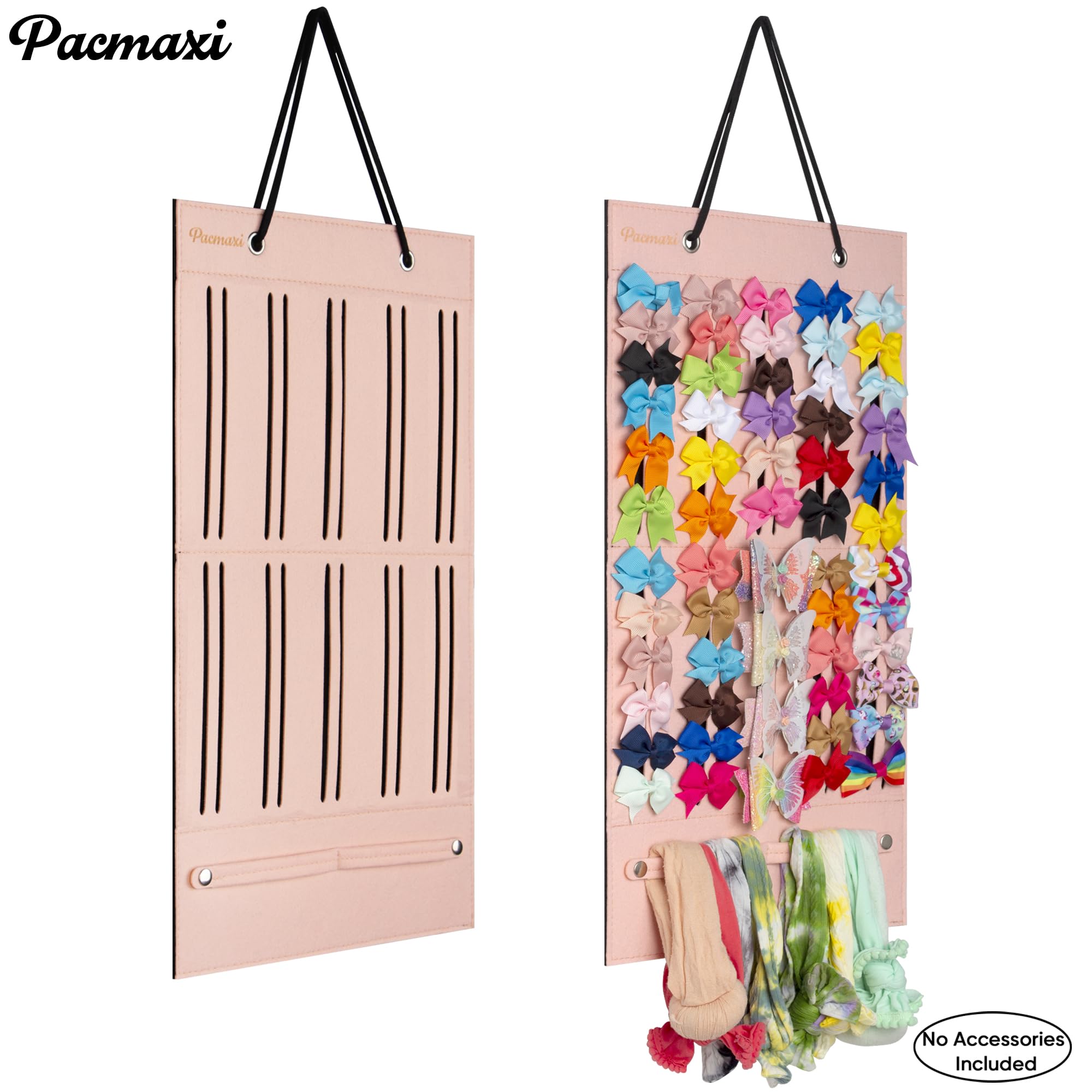PACMAXI hair accessory display stand close-up highlights premium felt durability for long-lasting organization