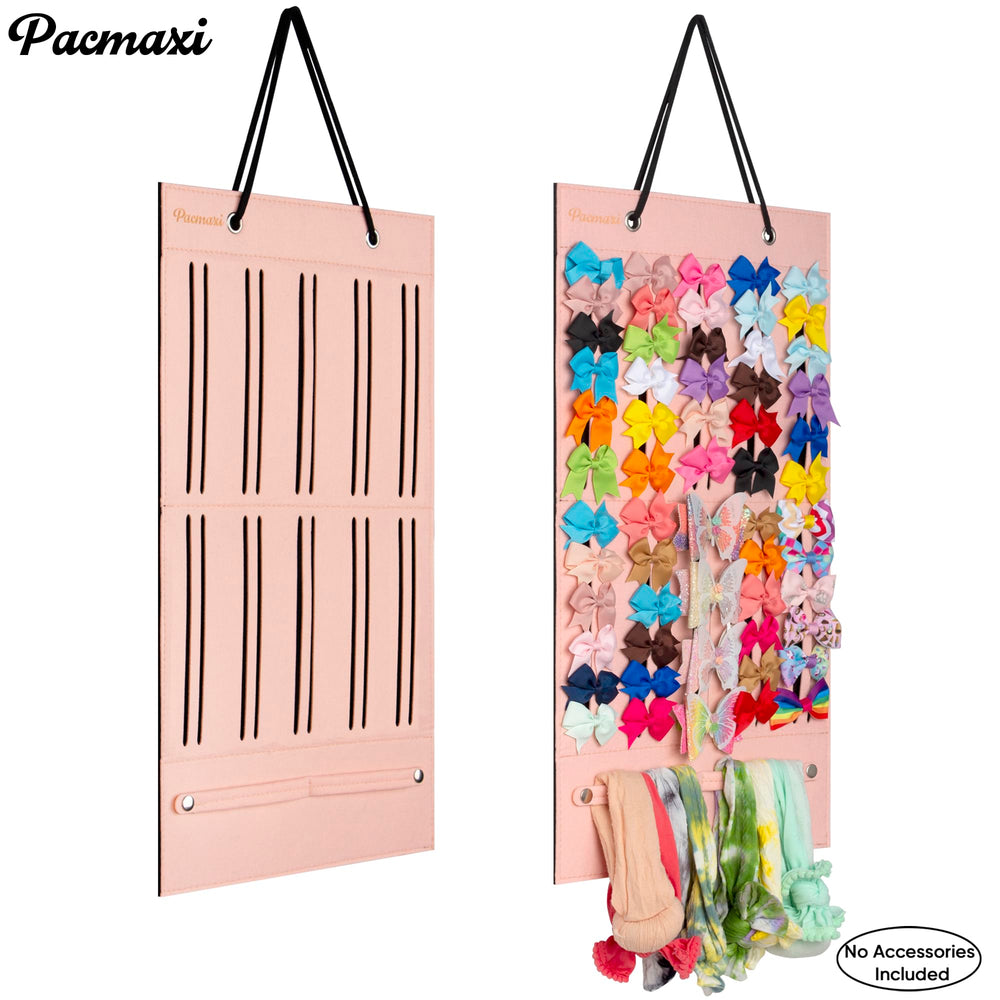 PACMAXI hair accessory display stand close-up highlights premium felt durability for long-lasting organization