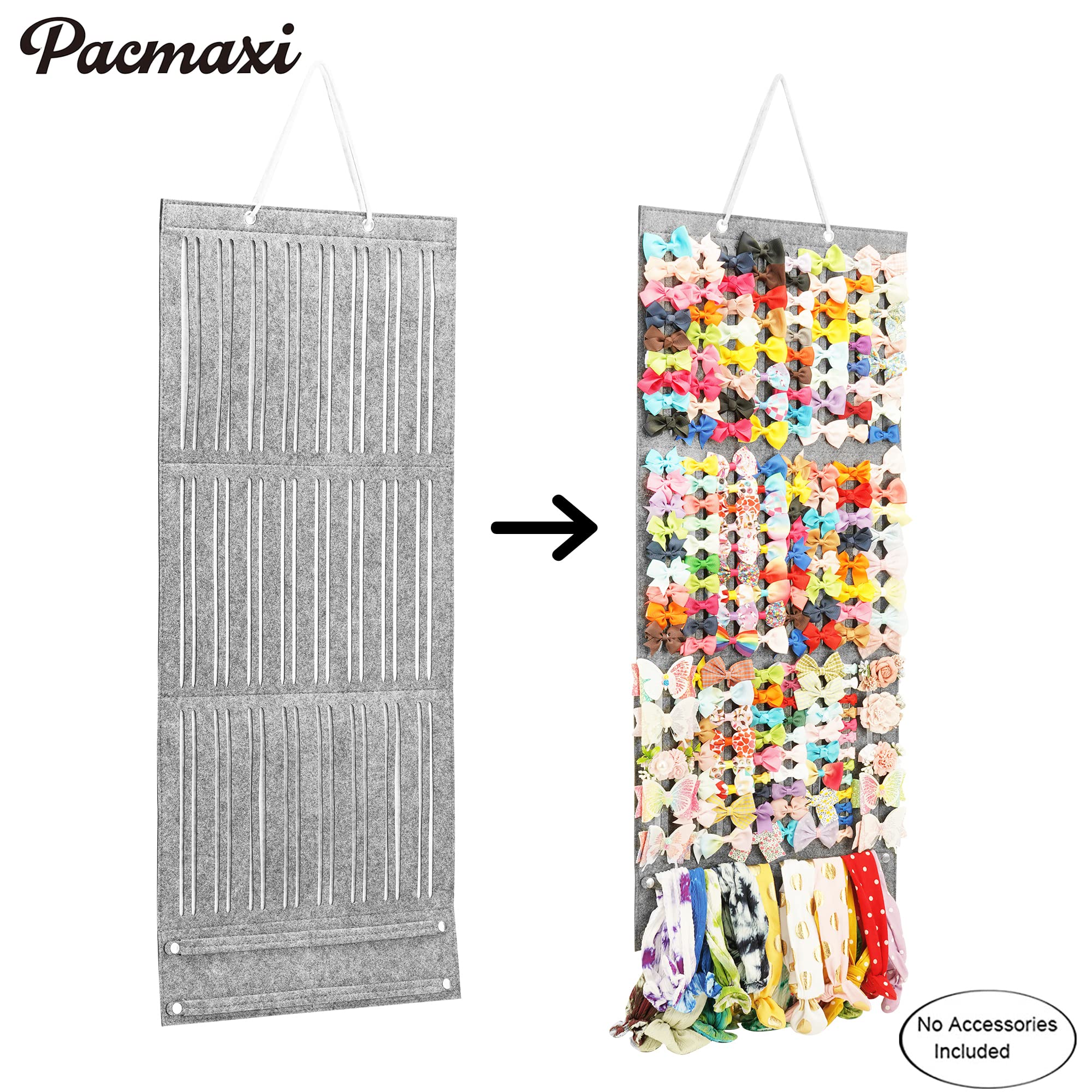 PACMAXI hair accessory organizer with 10 ribbons keeps small bows organized