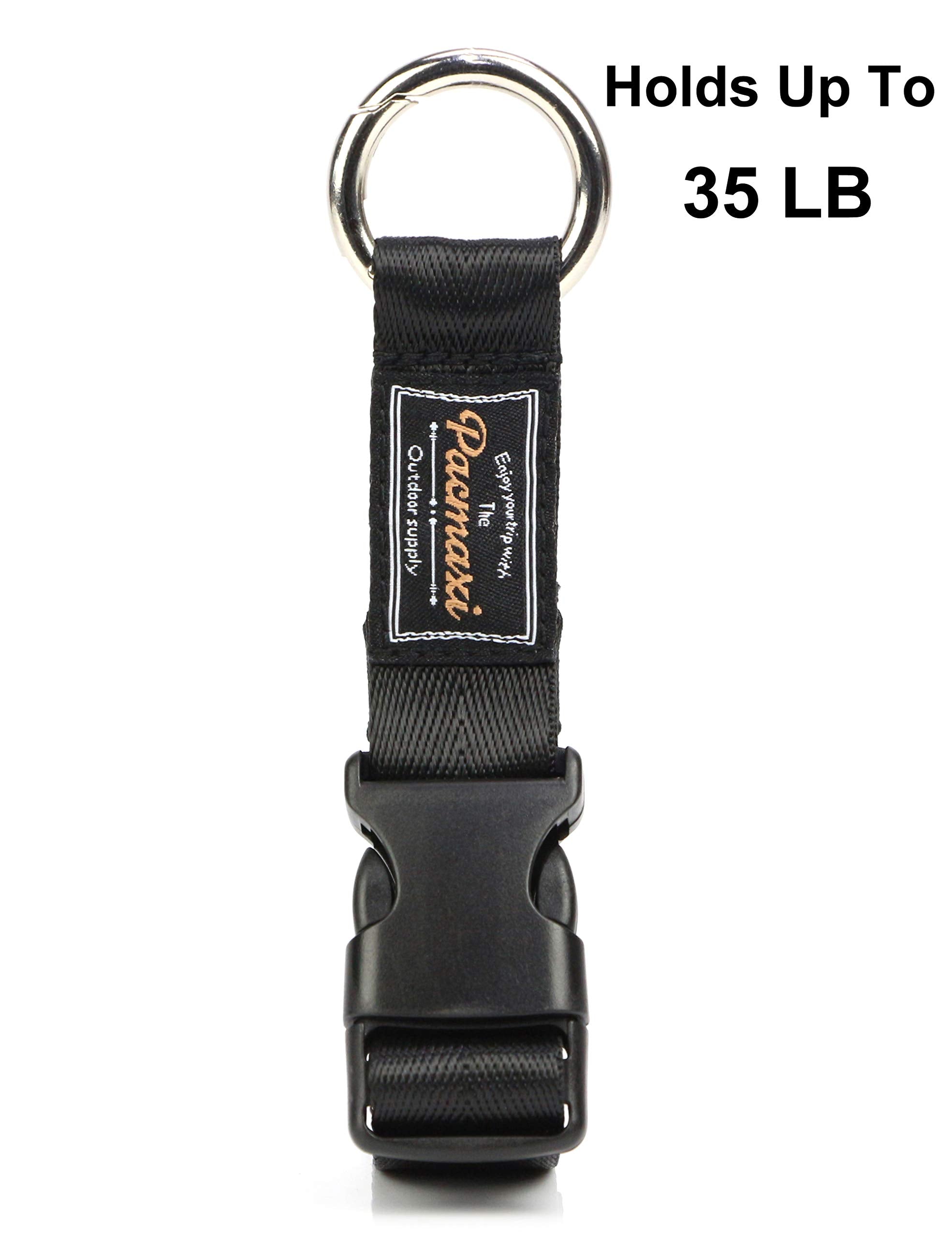 PACMAXI Stroller Hook extended strap shows compatibility with items up to 4.72 inches.
