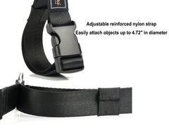 PACMAXI Stroller Hook with diaper bag attached demonstrates hands-free shopping convenience.