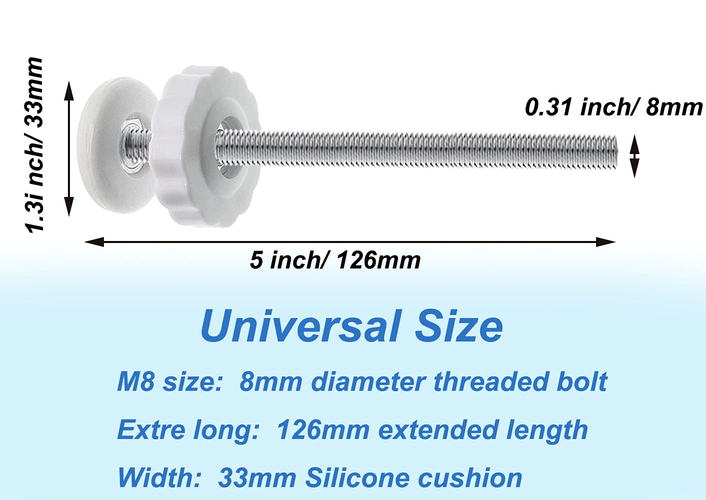 PAFOWO white spindle rod replacement for gates, easy swap for damaged bolts.
