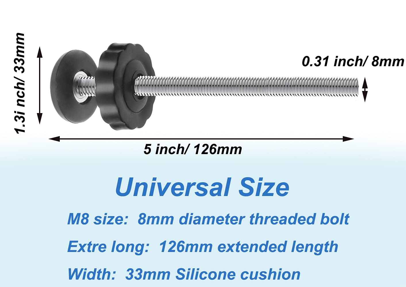 PAFOWO extra long spindle rod 12cm for wider openings, black