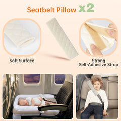 PAHTTO bed folded compactly beside a hand pump for easy on-the-go travel.