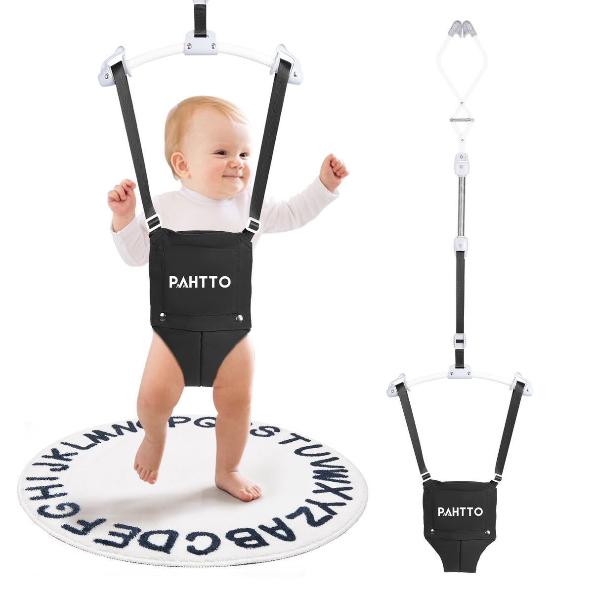 PAHTTO baby door jumper on a doorframe for safe early walking practice