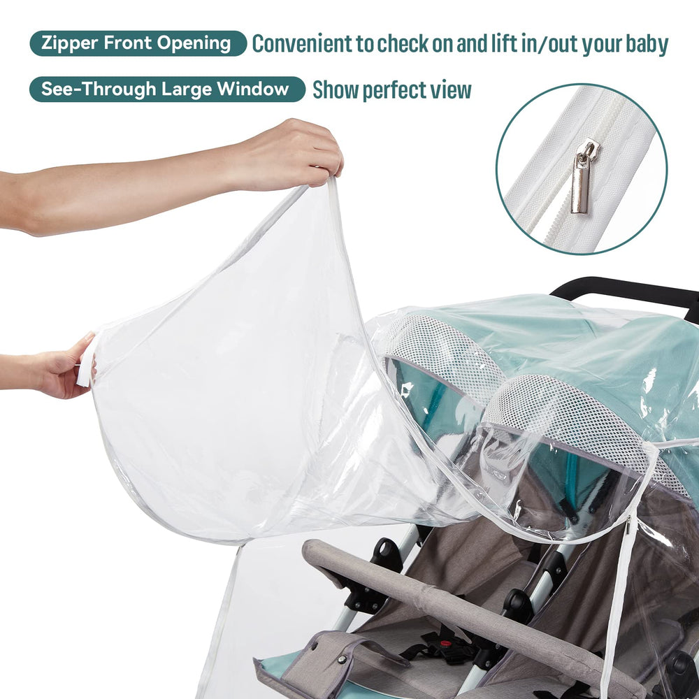 PAHTTO front window lets you see baby clearly without removing the cover.