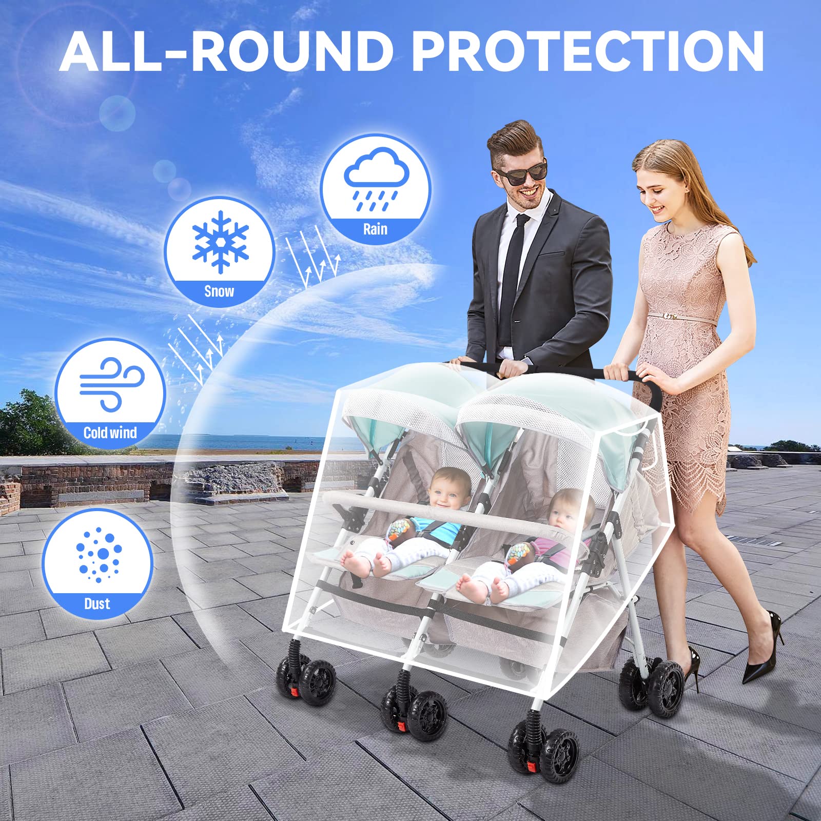 PAHTTO rain cover uses non-toxic PVC for safe, odor-free weather protection.