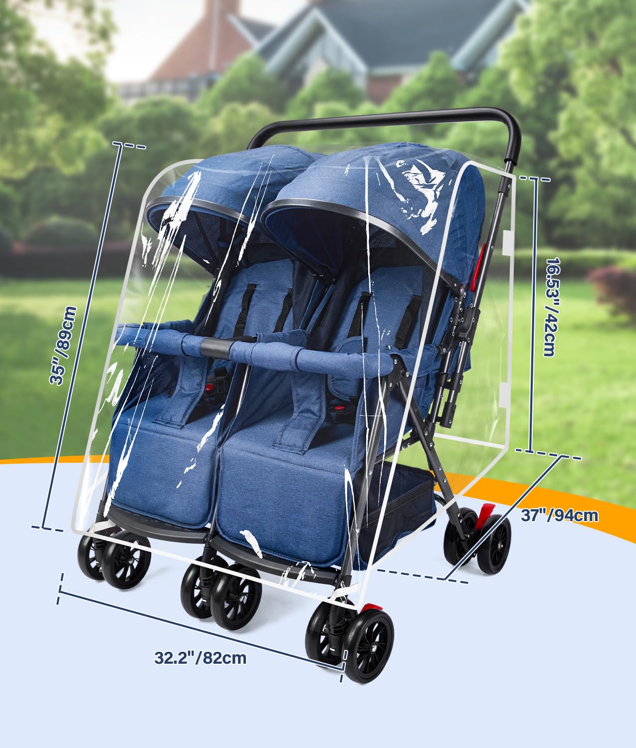 PAHTTO rain cover side ventilation—promotes airflow for baby comfort on damp days.