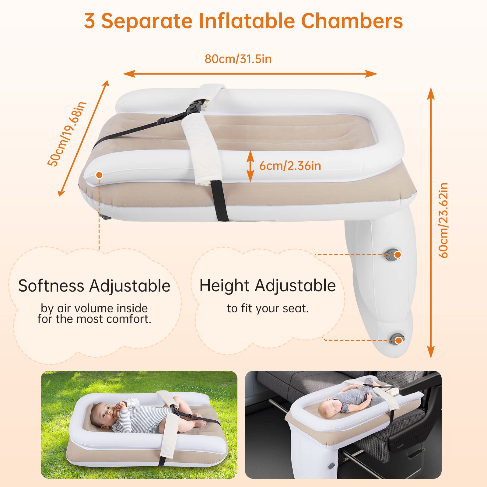 PAHTTO inflatable bed material close-up highlights skin-friendly PVC and safety features.