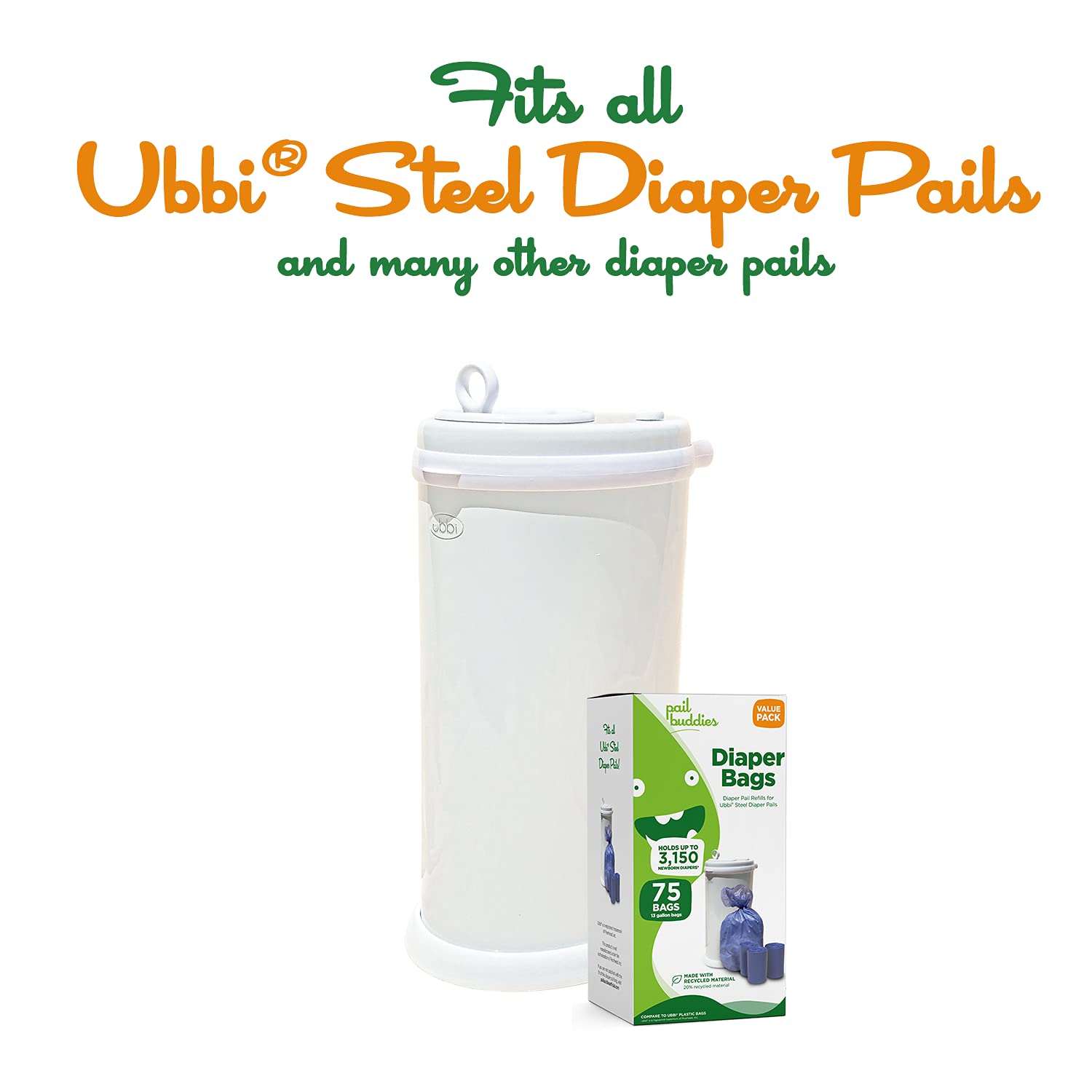 Pail Buddies fresh powder scent neutralizes nursery odors.