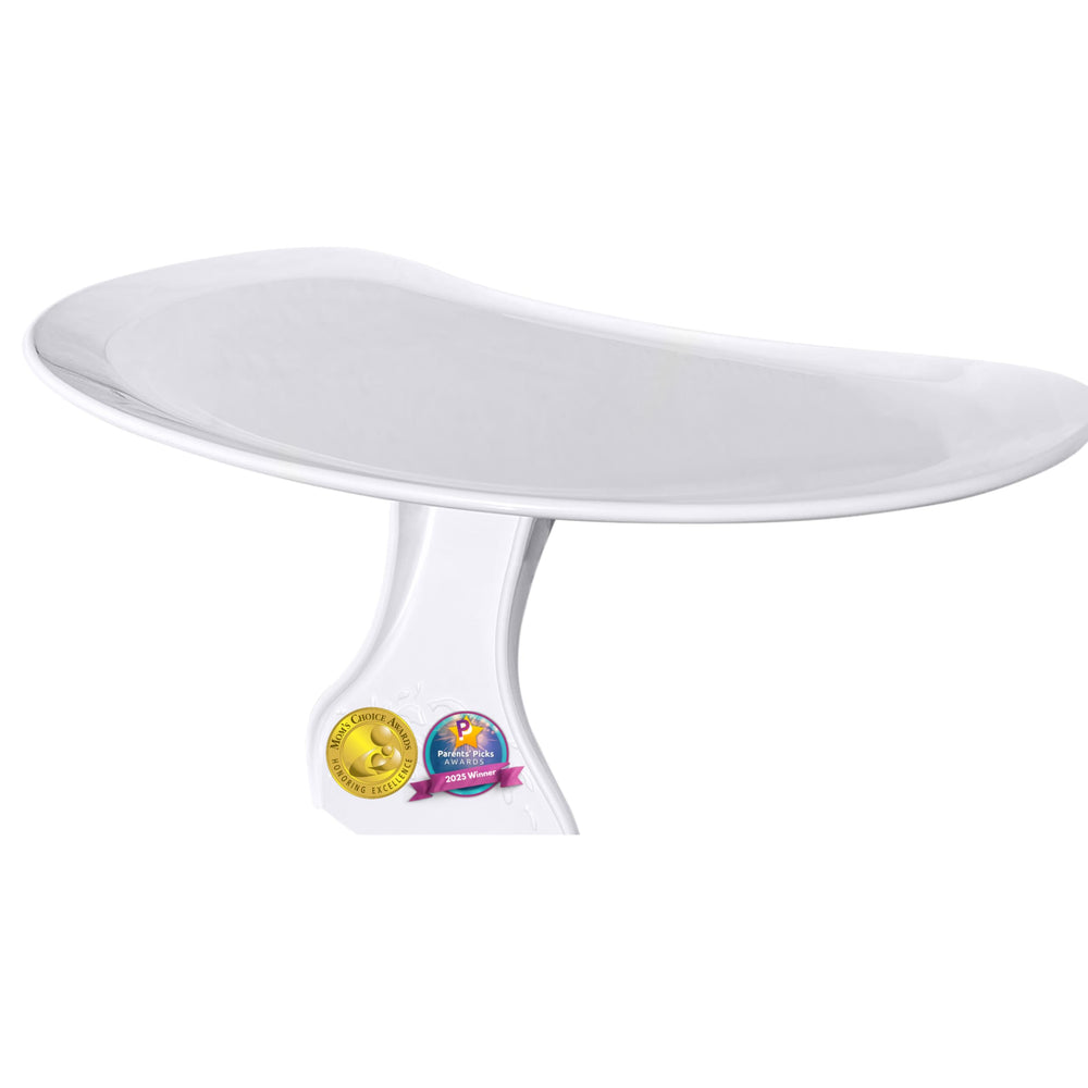Pail Buddies tray-bumbo-assembly enables quick, secure setup for feeding and play.