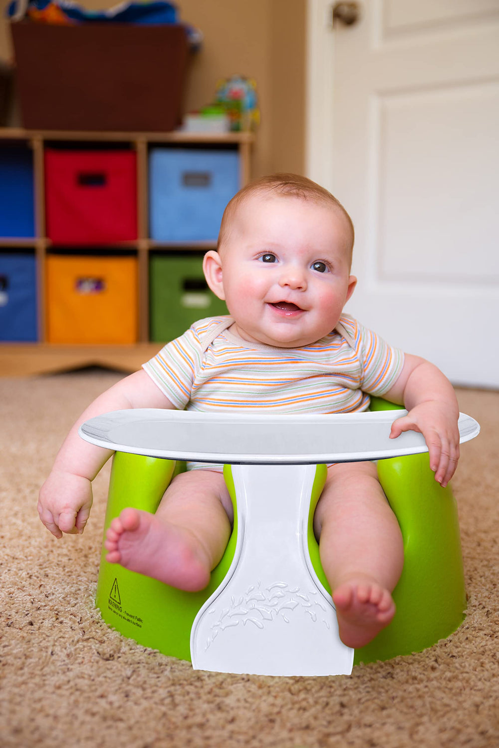 Pail Buddies tray-easy-clean-wipe keeps Bumbo tray hygienic between uses.