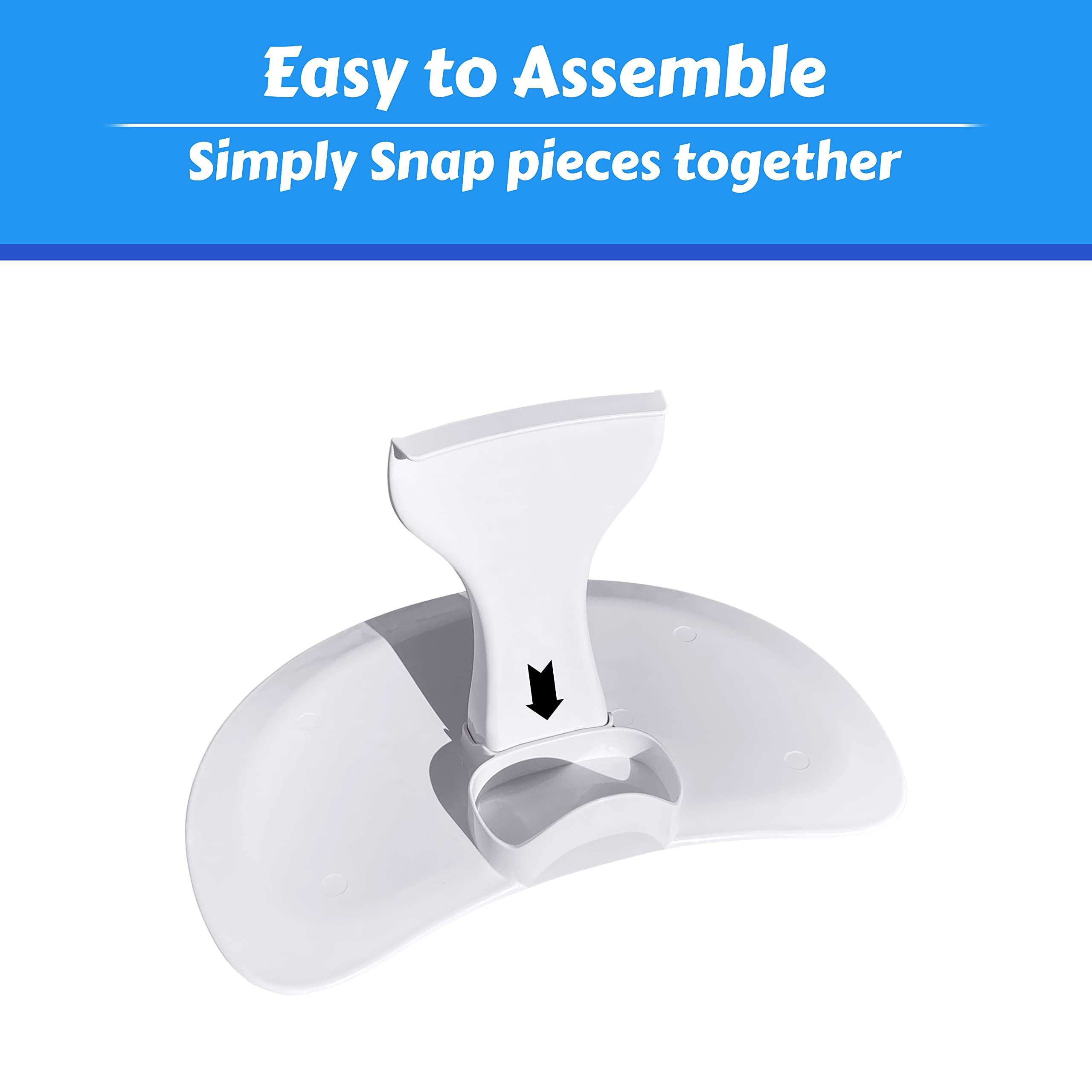 Pail Buddies tray-two-piece-assembly snaps together in seconds for quick setup.