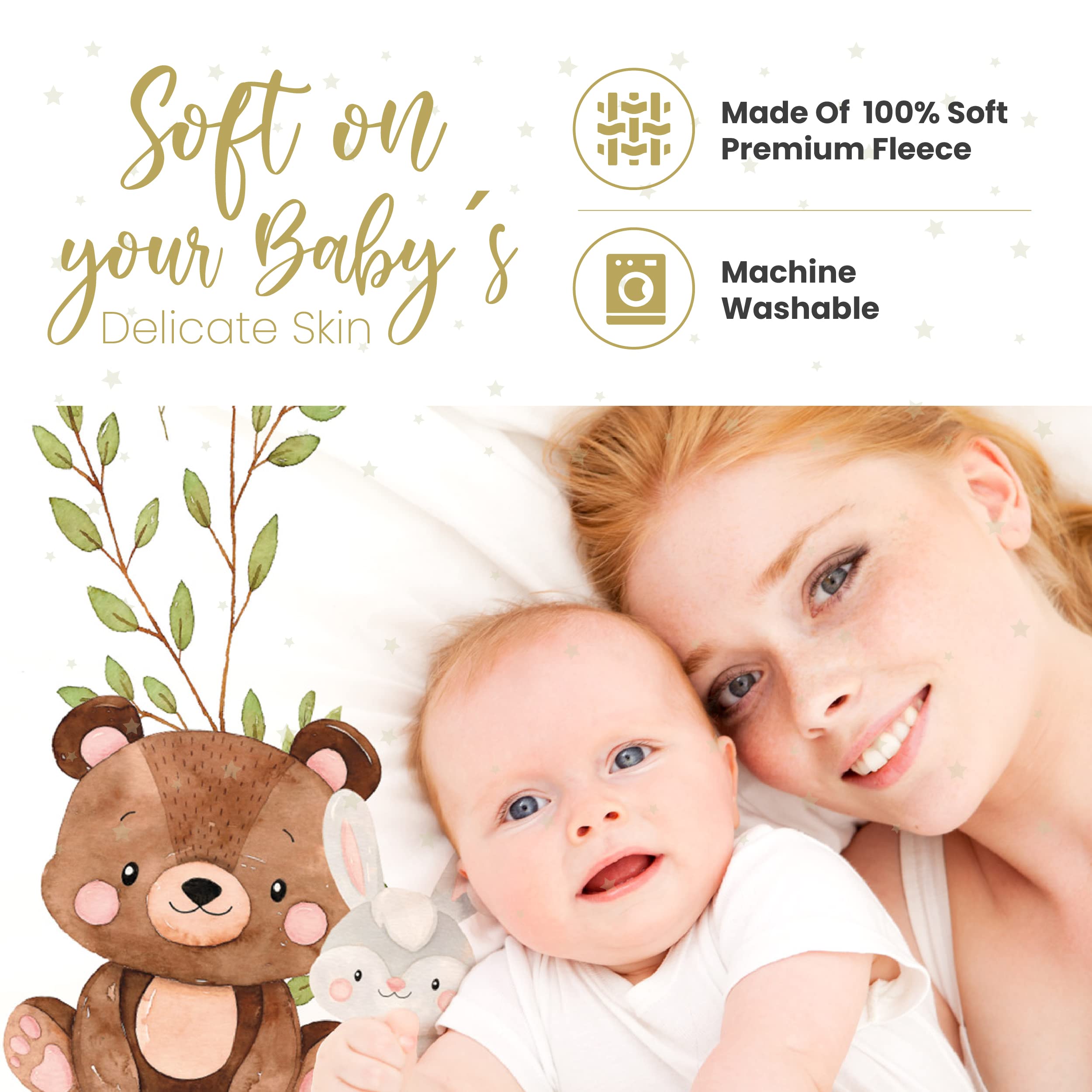 Paishanas milestone blanket size and 60x40 dimension offers ample space for framing and use as a swaddle.
