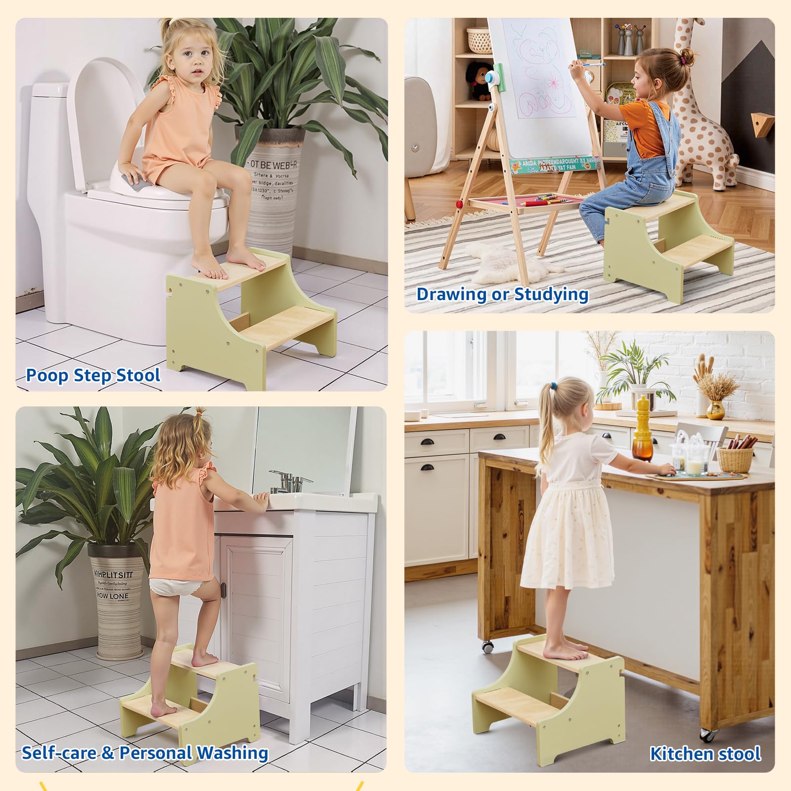 Paisure toddler tower at different heights supports growing balance and confidence