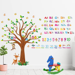 Pajean 4 Sheets wall decals featuring alphabets and numbers for learning spaces.