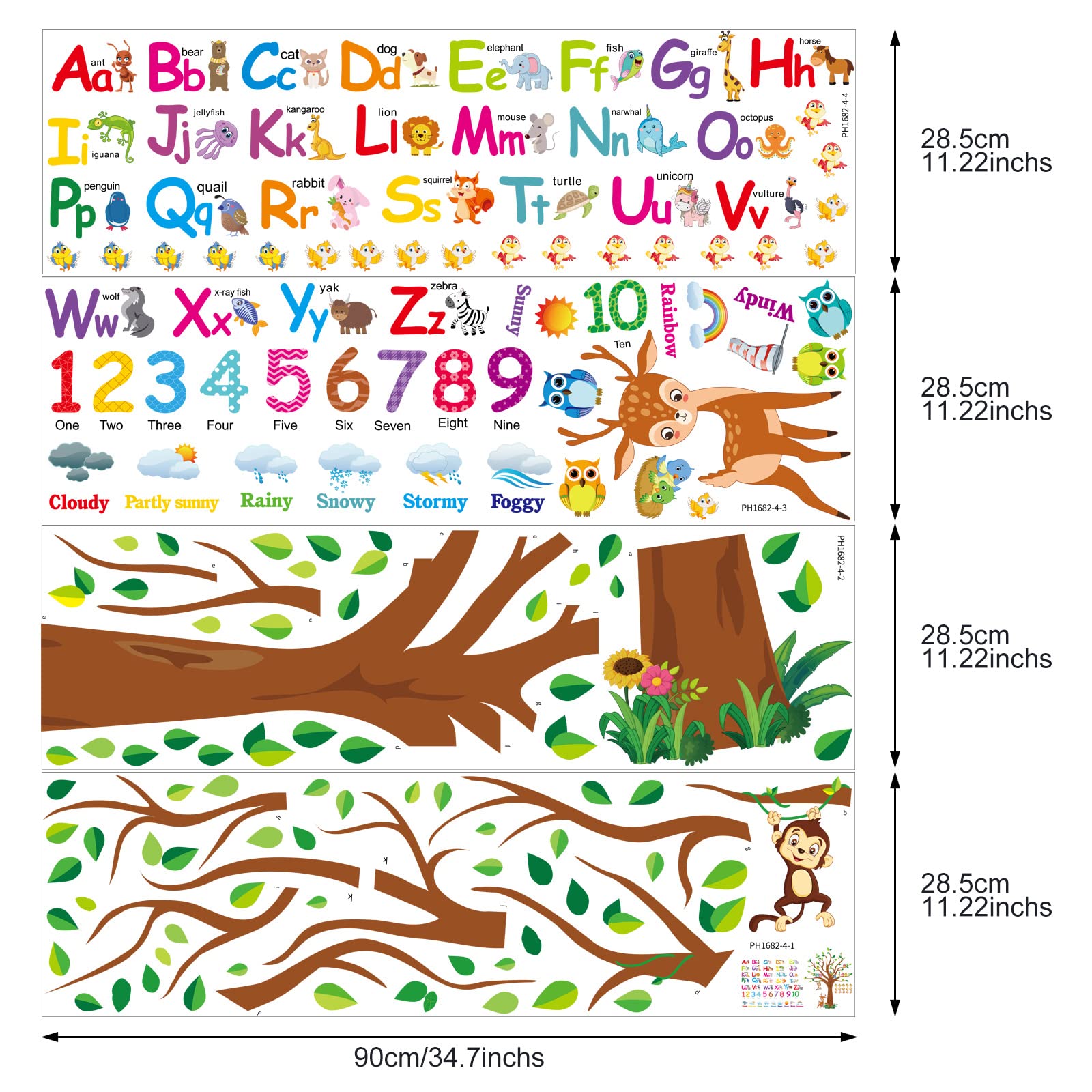 Pajean tree wall decals add friendly scenery to kid's room.