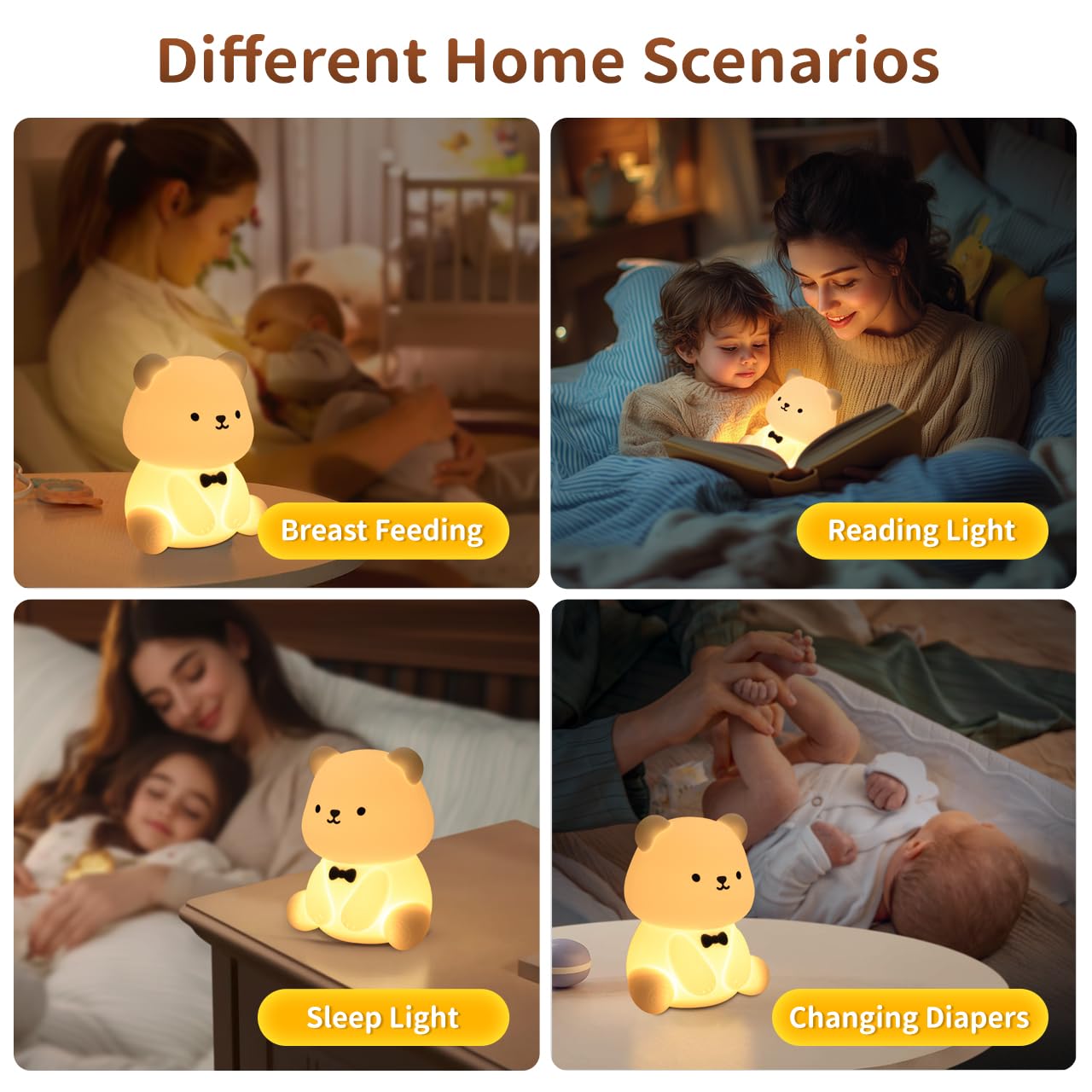 Pak Cute Bear night light timer feature auto-off after 30 minutes