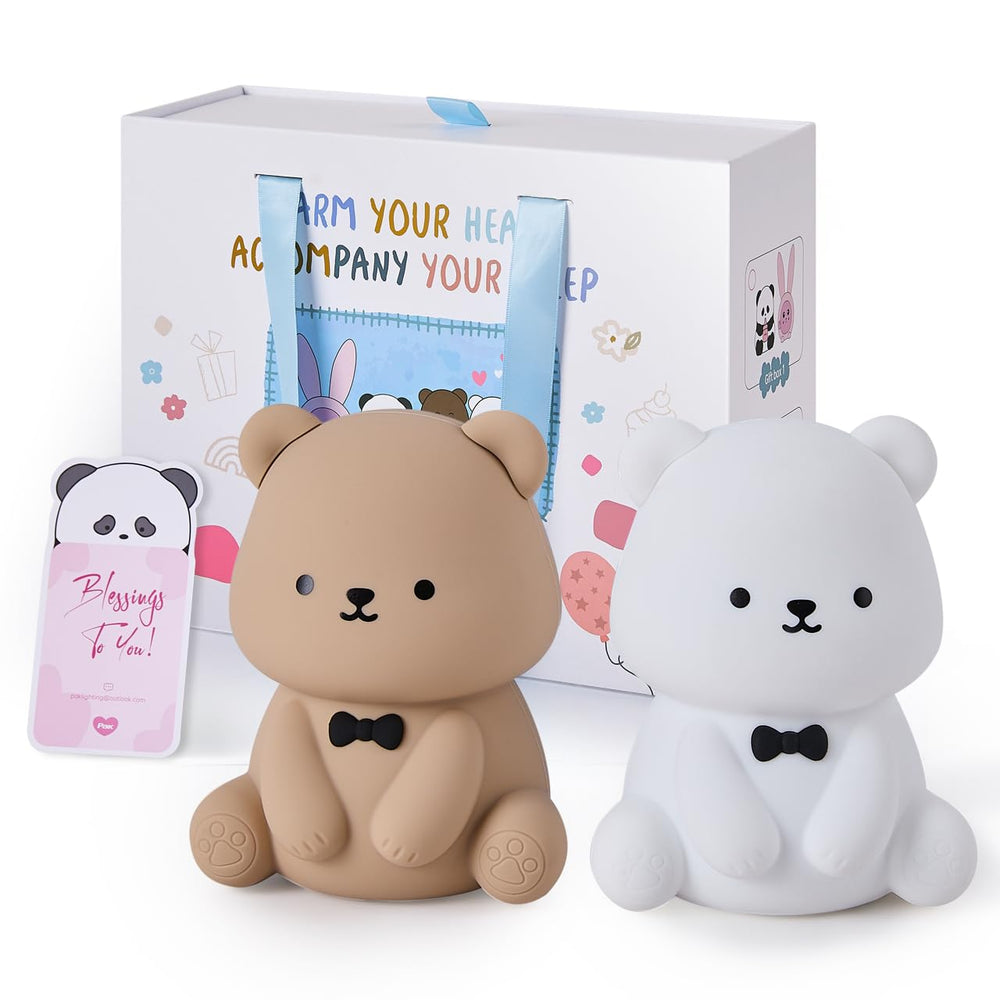 Pak Cute Bear LED Night Light brown bear glows softly for bedtime comfort
