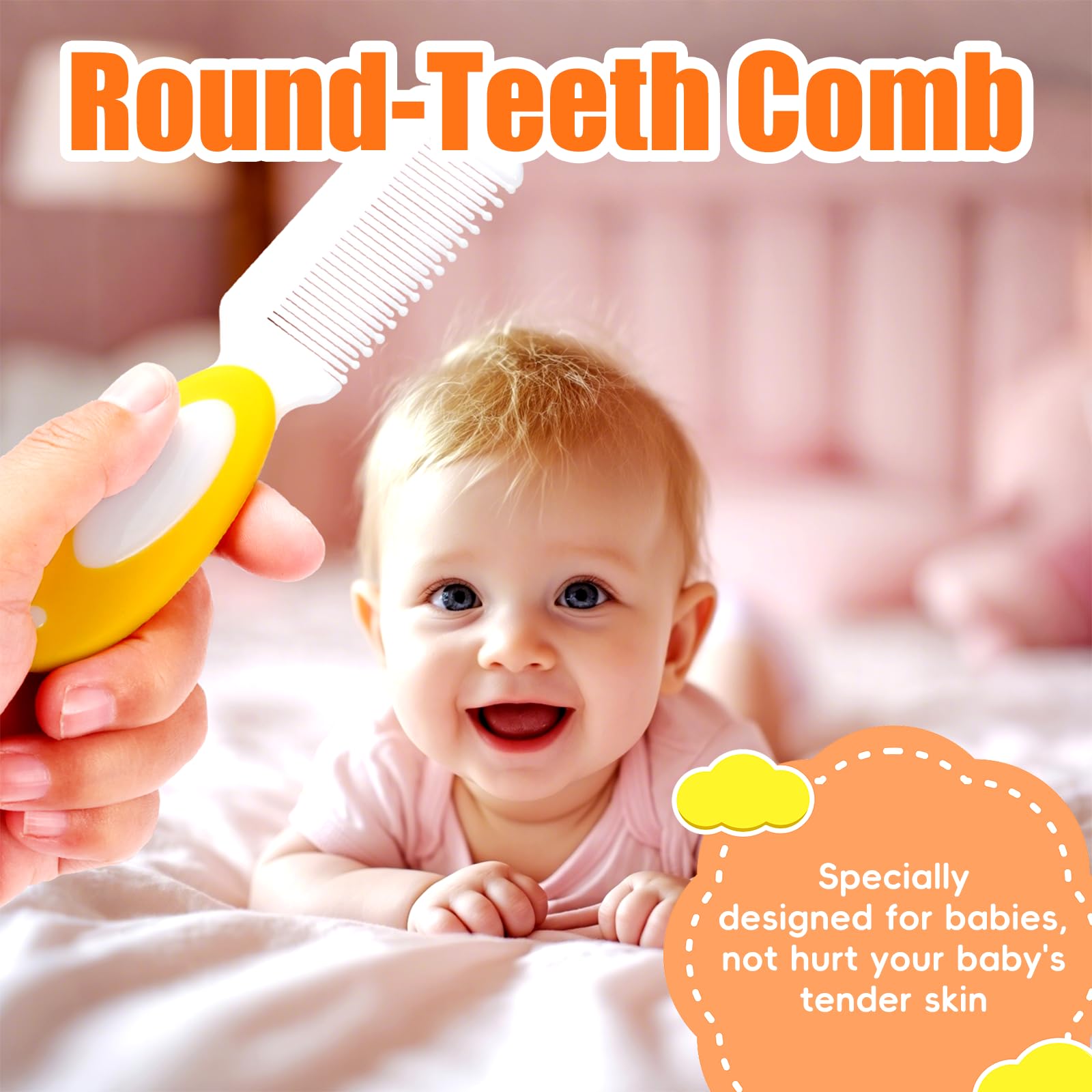 PAKENYESHA silicone cradle cap brush for gentle cradle cap removal and scalp massage.