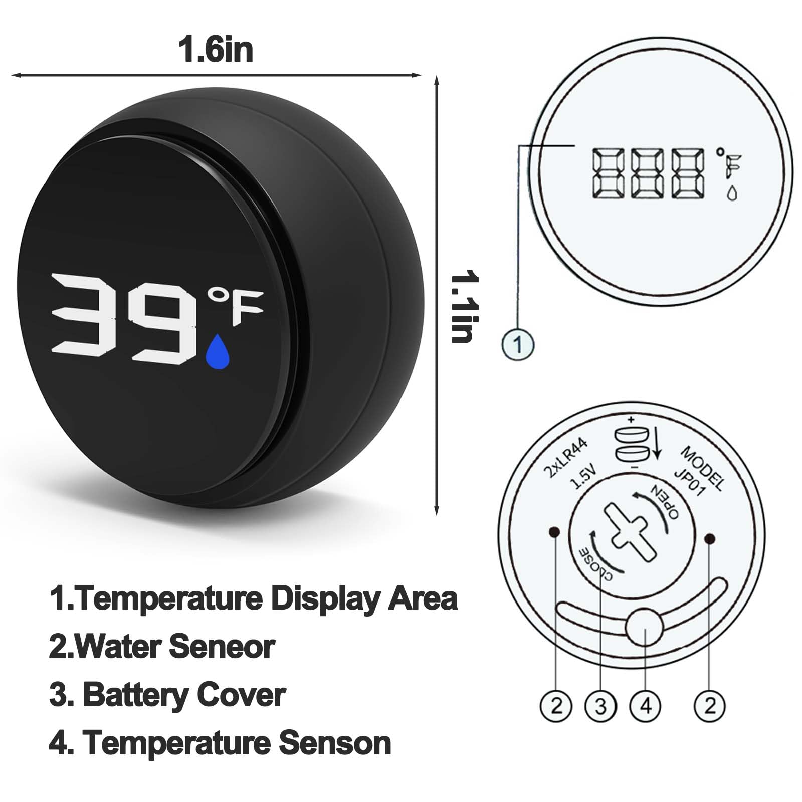 Palksky ice bath thermometer digital display showing temperature and range
