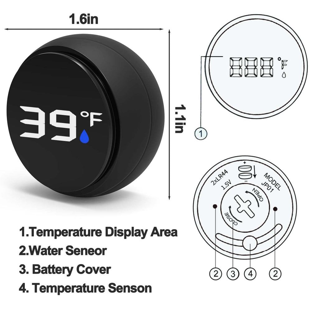 Palksky ice bath thermometer digital display showing temperature and range