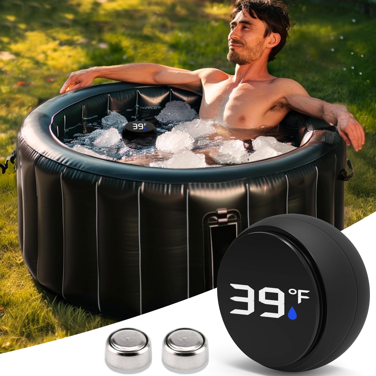 Palksky ice bath thermometer floating in water for at-a-glance temperature monitoring
