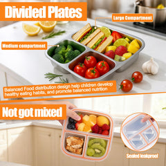 Palksky three-compartment plate highlights 5oz, 5oz, and 10oz portions for balanced meals.