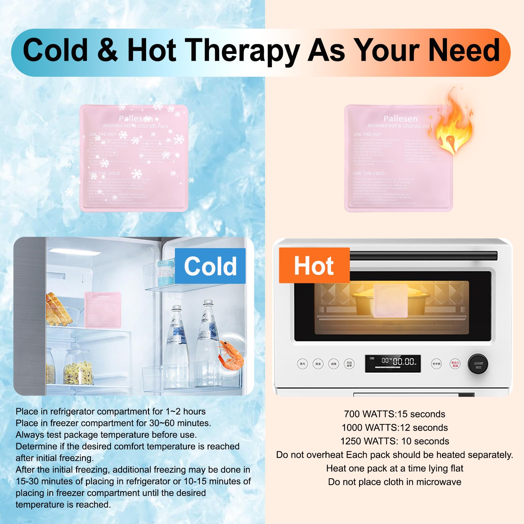 Pallesen microwave-freezer-safe-ice-pack is travel-ready for quick cold or warm therapy.
