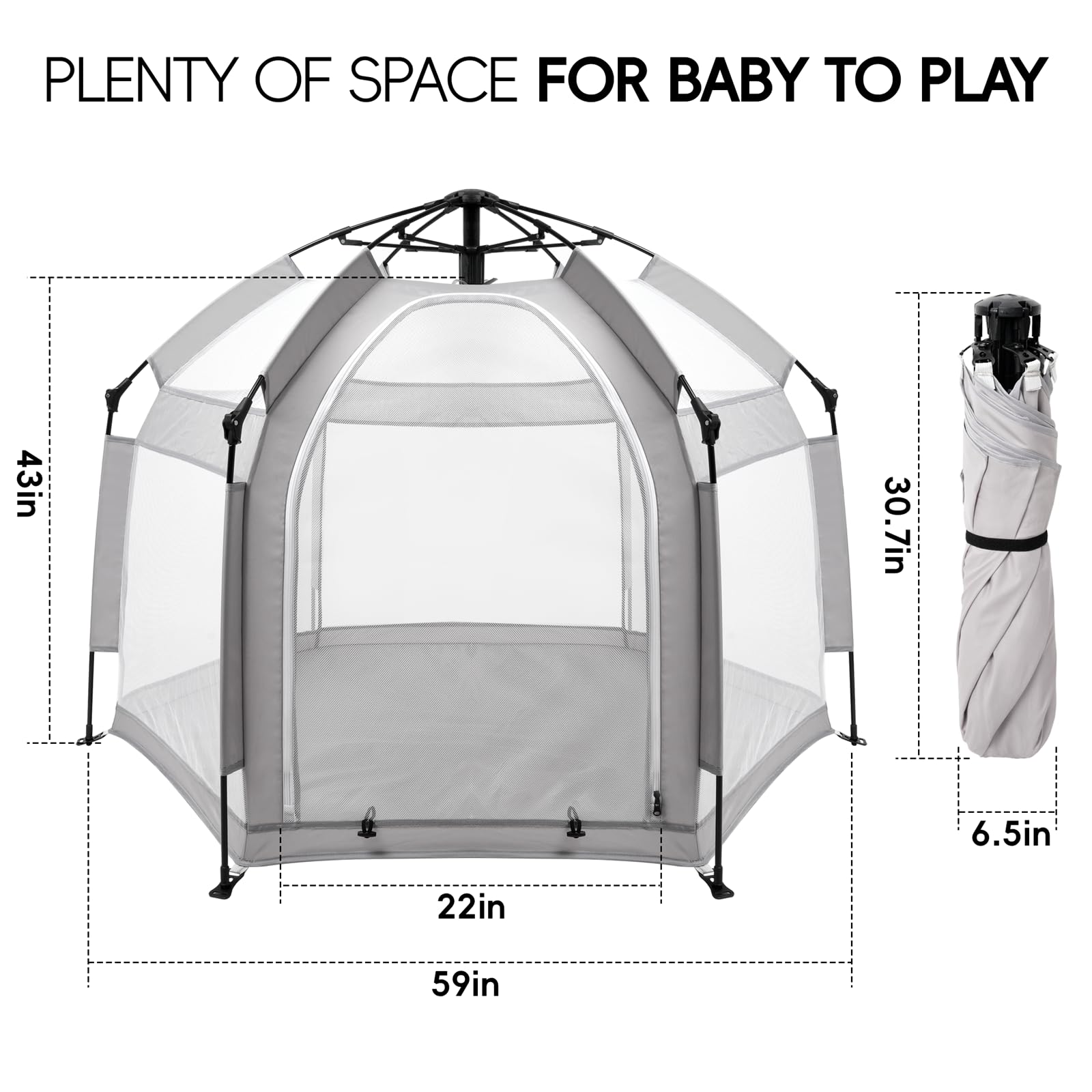 Palopalo 0.8in play mat adds cushioning and stability for safe tummy time.