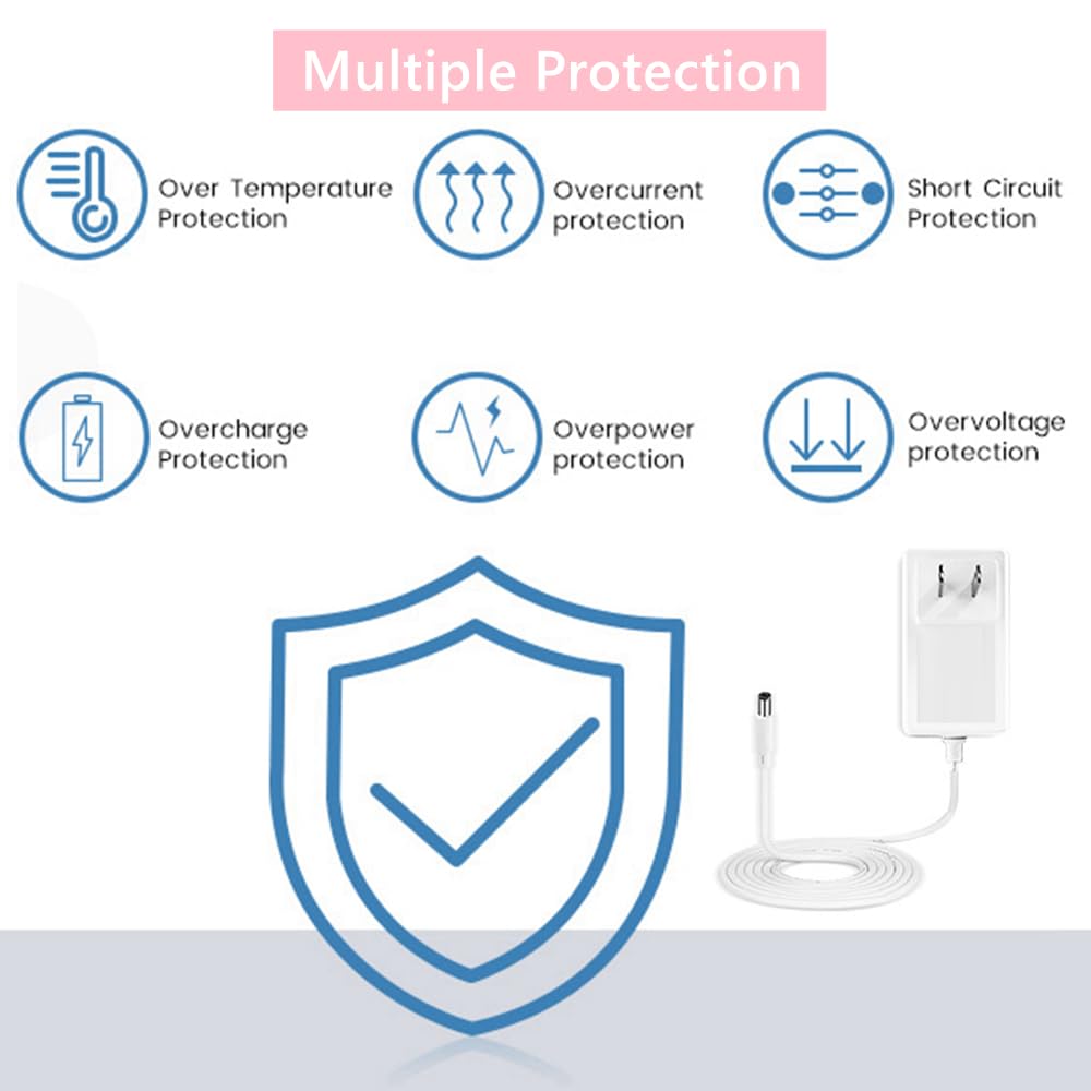 Palrey charger features a 6ft cord for flexible placement