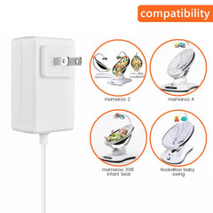 Palrey mamaRoo 6ft power cord closeup shows safe insulation and flexibility.