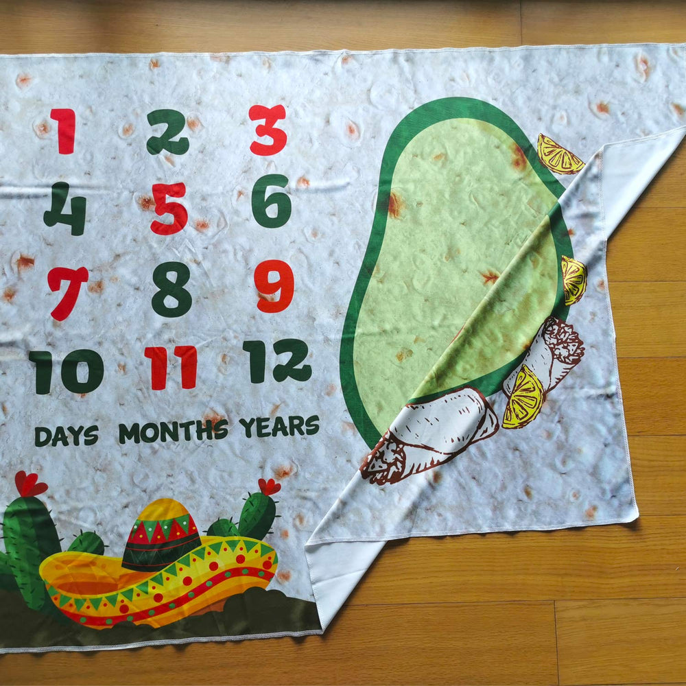 Pambo burrito milestone blanket photo frame included, ready for memory keeps.