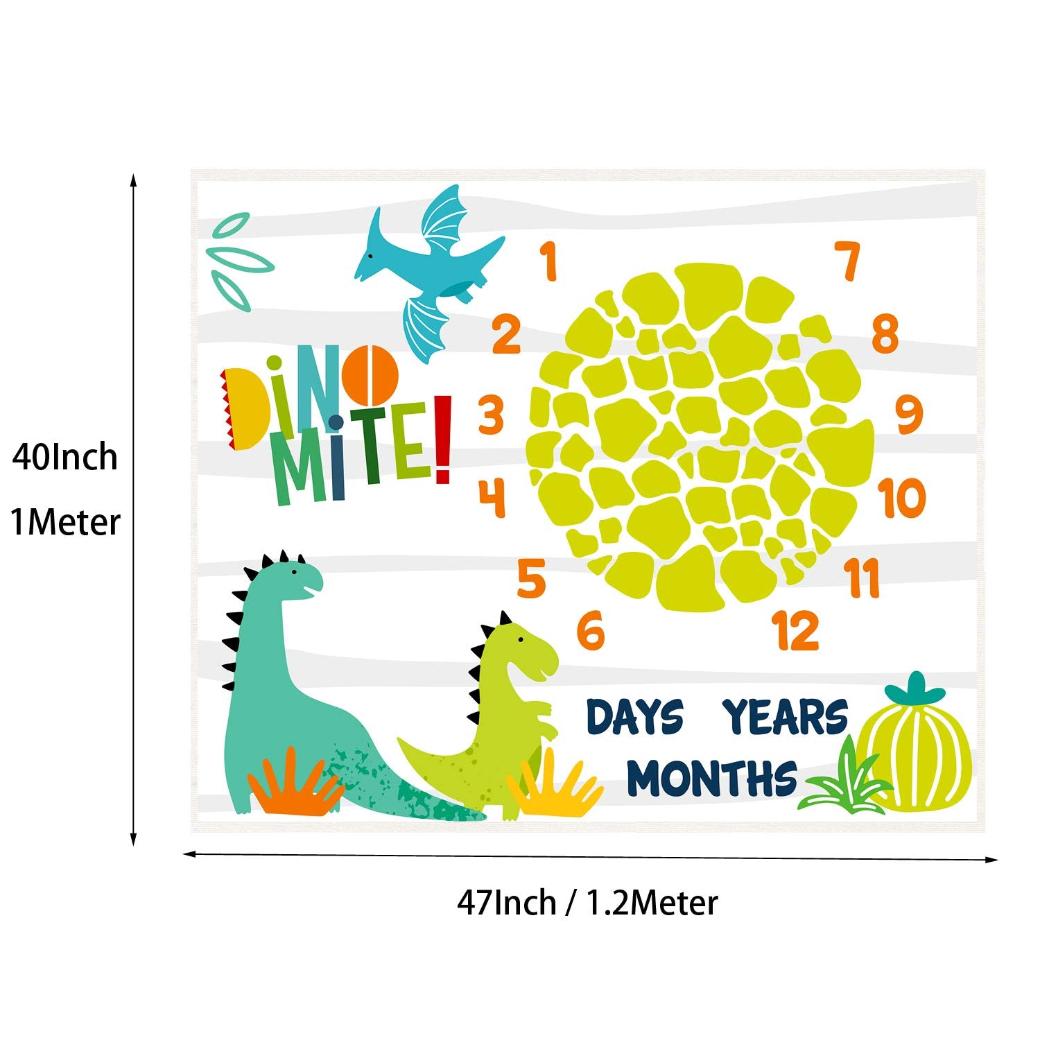 PAMBO dinosaur-month-blanket-soft-fabric provides cozy, breathable warmth during milestone shoots.