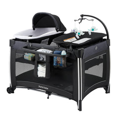 Pamo Babe 4in1 playard bassinet-setup for a comfy newborn nap on the go.