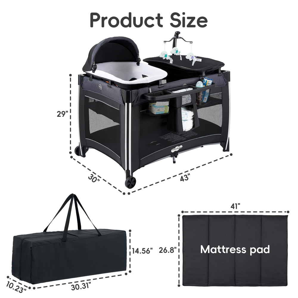 Pamo Babe 4in1 playard-changing-table enables quick, convenient diaper changes.